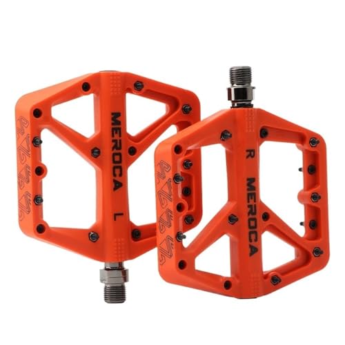 Pedale Fahrrad Slip MTB Pedal -Nylonfaser -Versiegelungspedal for versiegelte Lager for Rennrad mit Rennrad BMX Ultra-Licht-Fahrradteile Fahrradpedale (Color : Orange) von TAIGUHUI