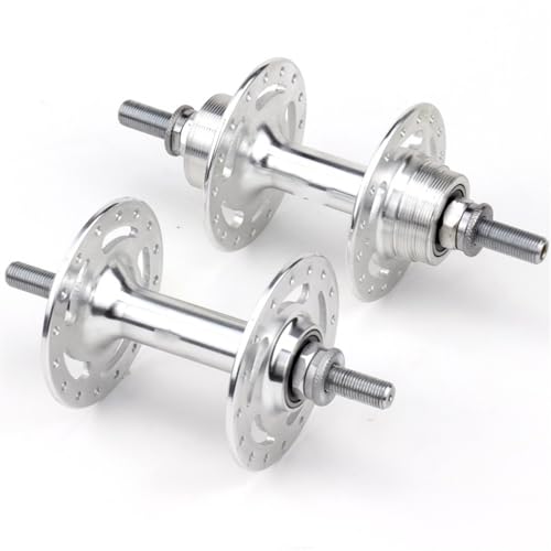 TAIGUHUI Schnellspanner Fahrrad 20 24 28 32 36 Holes Fixed Gear Bicycle Single Speed Bike Hub with Sprockets and Lock Nuts Fahrrad Hinterachse(Color:Silver Front 32h WL) von TAIGUHUI