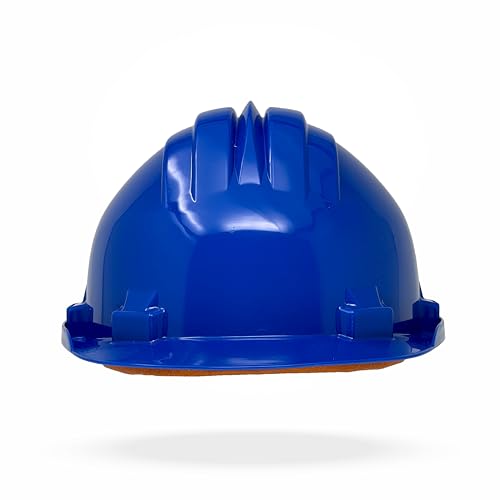 TAMS® Bauhelm EN 397 Sicherheitshelm Schutzhelm Bauarbeiterhelm Helm 54-61 cm Blau, Gelb, Grün, Grau, Rot, Weiß, Orange (Blau) von TAMS