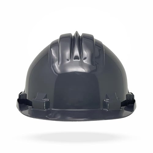 TAMS® Bauhelm EN 397 Sicherheitshelm Schutzhelm Bauarbeiterhelm Helm 54-61 cm Blau, Gelb, Grün, Grau, Rot, Weiß, Orange (Grau) von TAMS