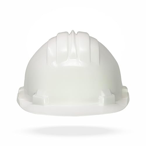TAMS® Bauhelm EN 397 Sicherheitshelm Schutzhelm Bauarbeiterhelm Helm 54-61 cm Blau, Gelb, Grün, Grau, Rot, Weiß, Orange (Weiß) von TAMS