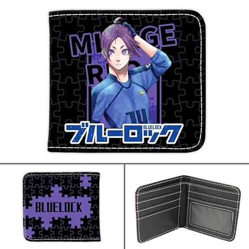 TANSHOW Blue Lock Geldbörse Kann Kreditkarten Bargeld Burable Clutch Anime Geldbörse für Männer Frauen aufnehmen (REO Mikage) von TANSHOW