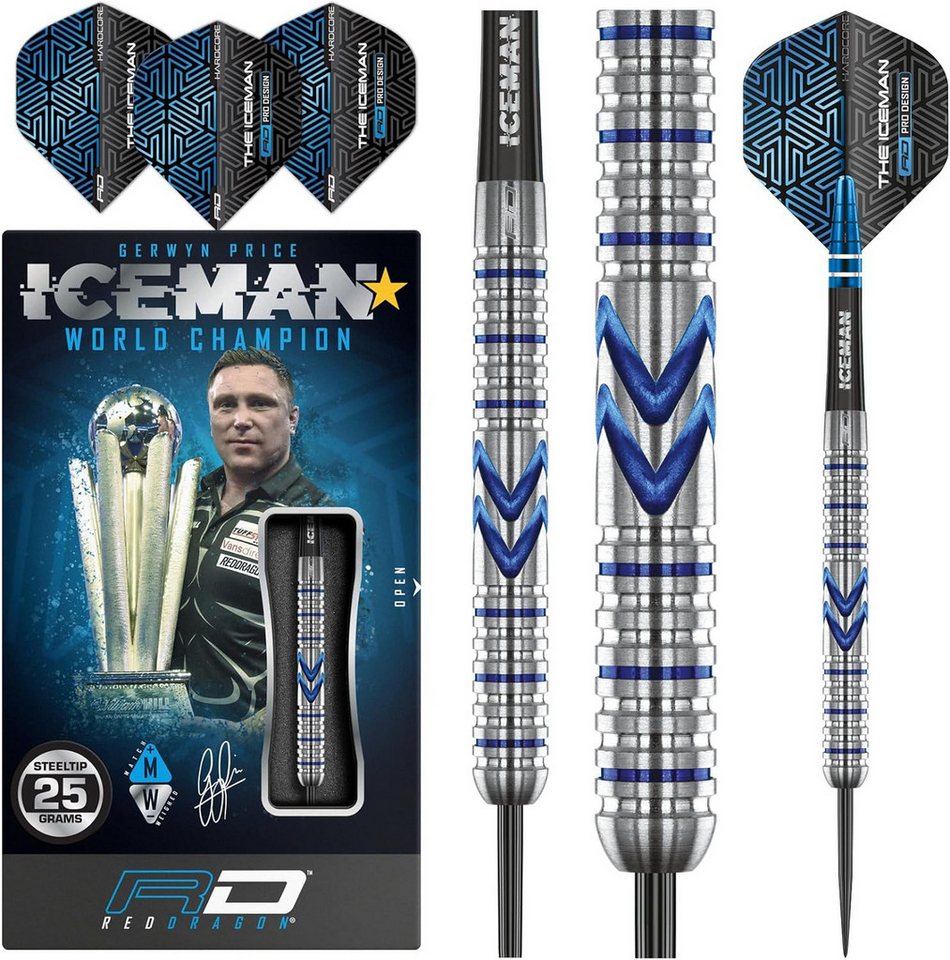 TARGET DARTS Dartpfeil RED DRAGON Gerwyn Price Iceman Midnight Edition 25 gr Steeltip Dart von TARGET DARTS