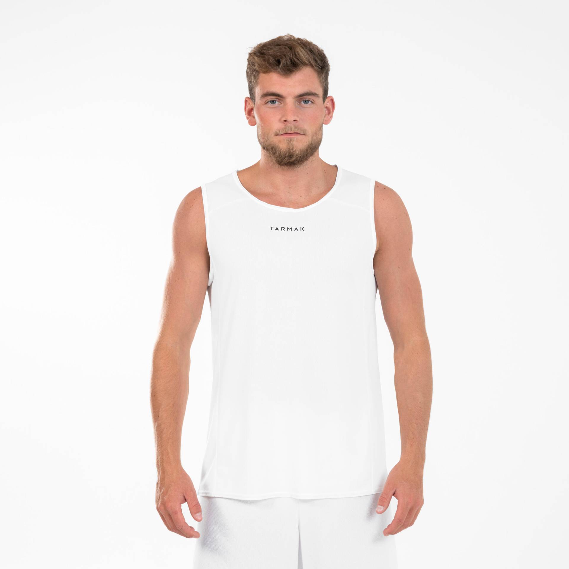 Damen/Herren Basketballtrikot ärmellos T100 weiss von TARMAK