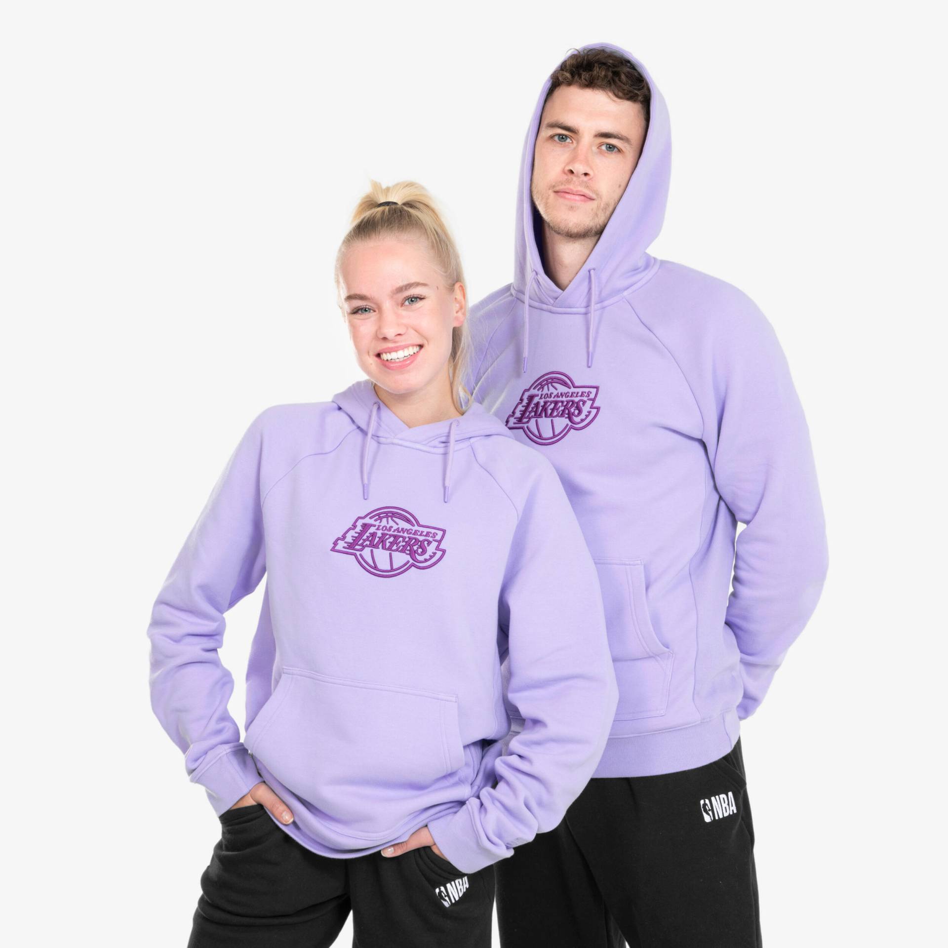 Damen/Herren Basketball Kapuzenpullover NBA Los Angeles Lakers - 900 violett von TARMAK