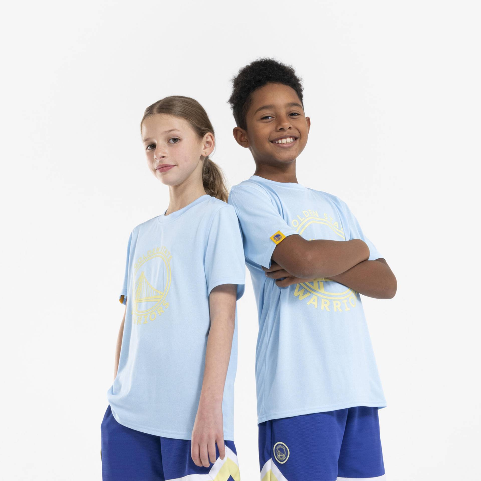 Kinder Basketball Shirt NBA Warriors - TS 900 JR blau von TARMAK