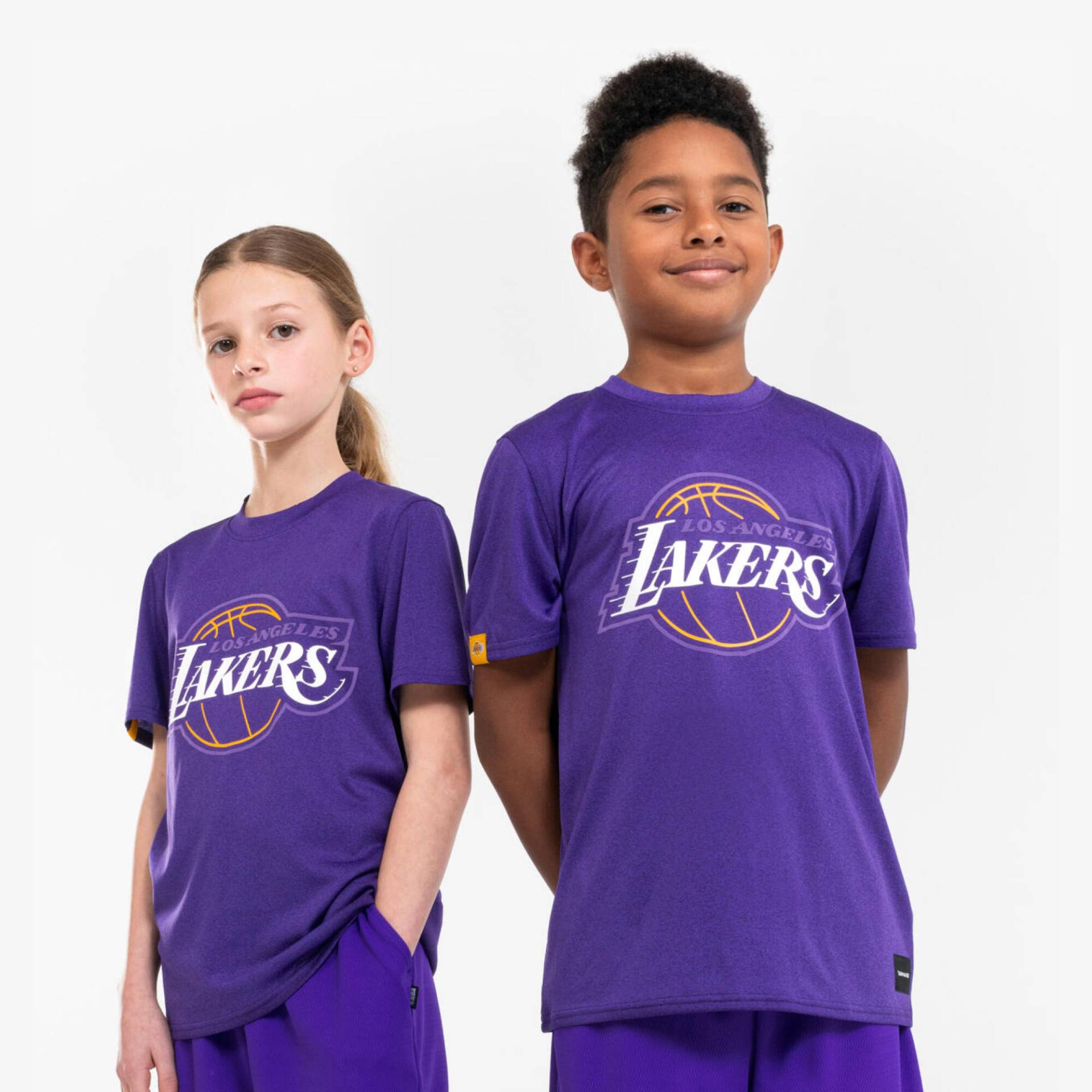 Kinder Basketball Shirt kurzarm NBA Lakers - TS 900 violett von TARMAK
