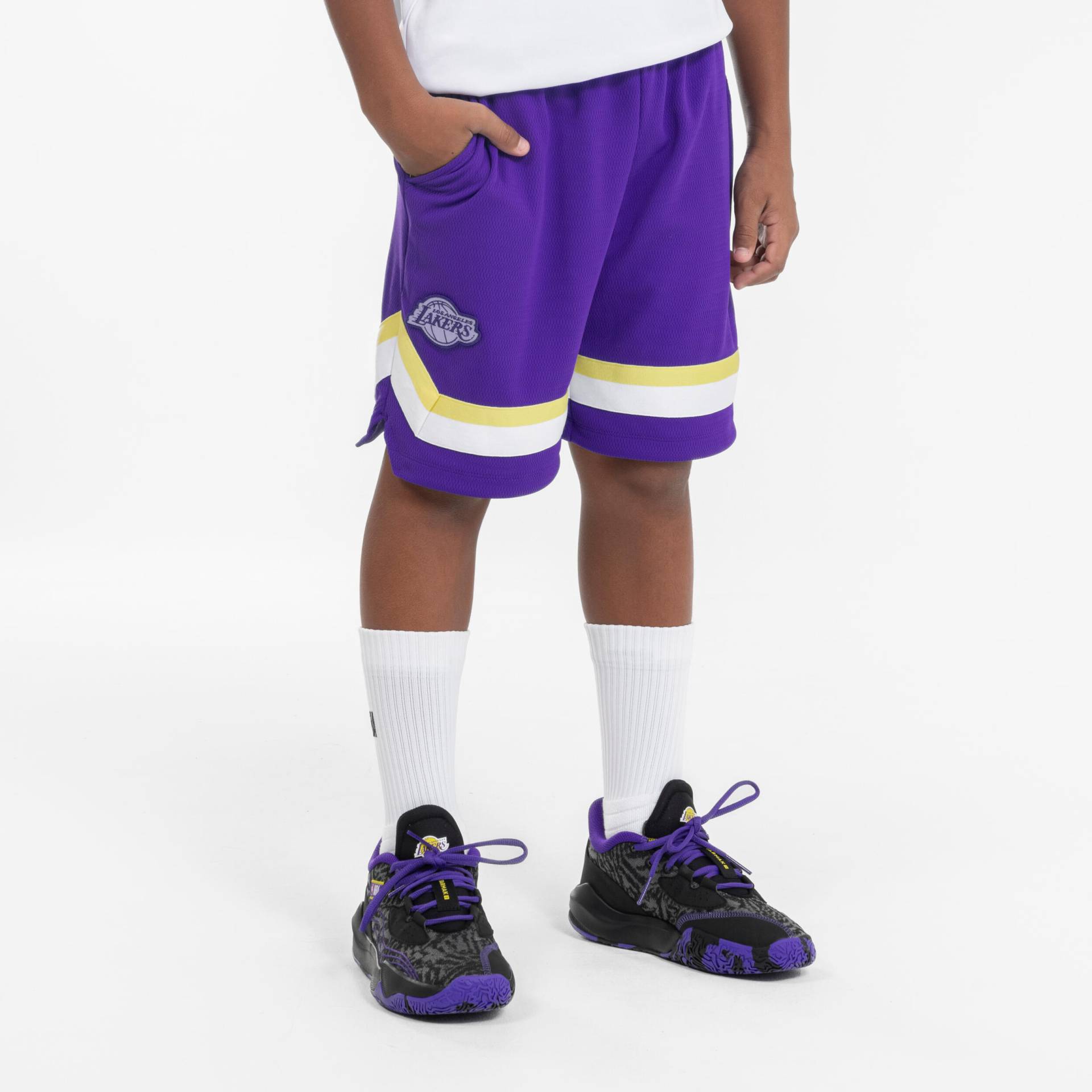 Kinder Basketball Shorts NBA Los AngeleLs Lakers - SH 900 violett von TARMAK