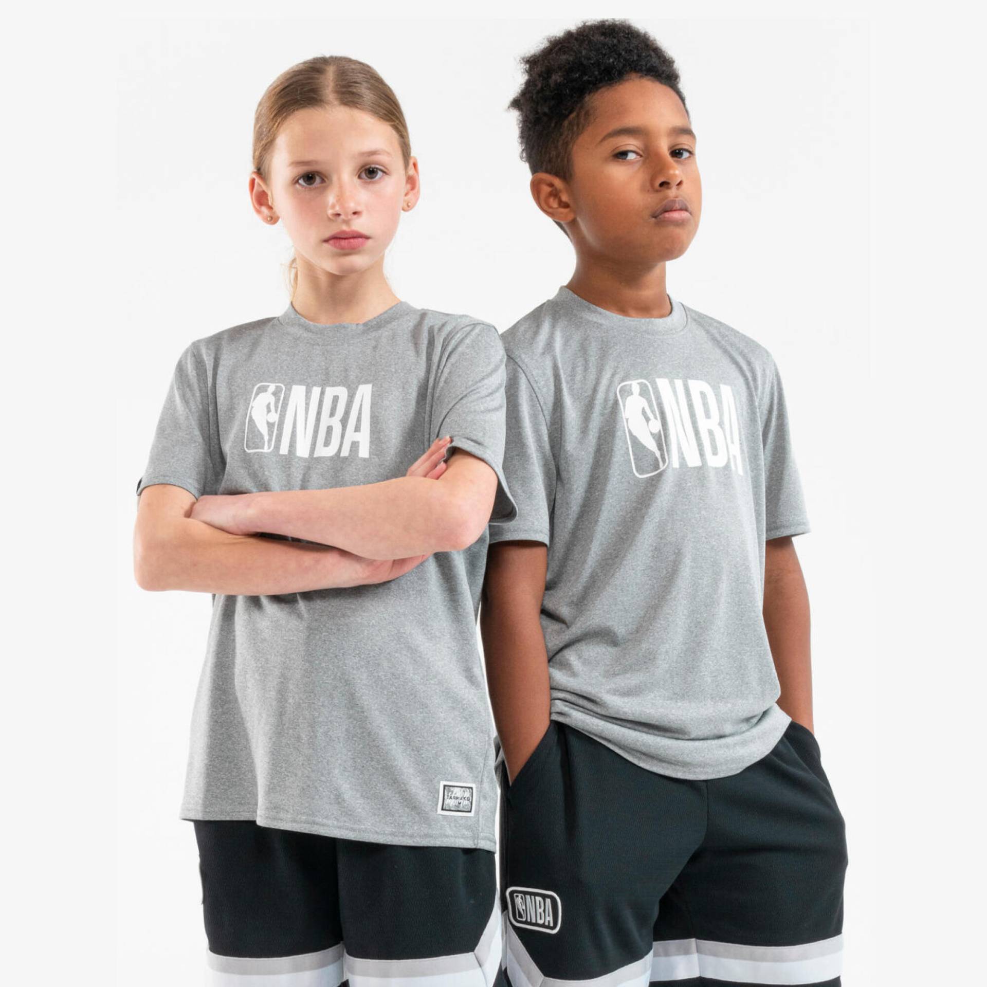 Kinder Shirt Basketball Kurzarm NBA - TS 900 grau von TARMAK