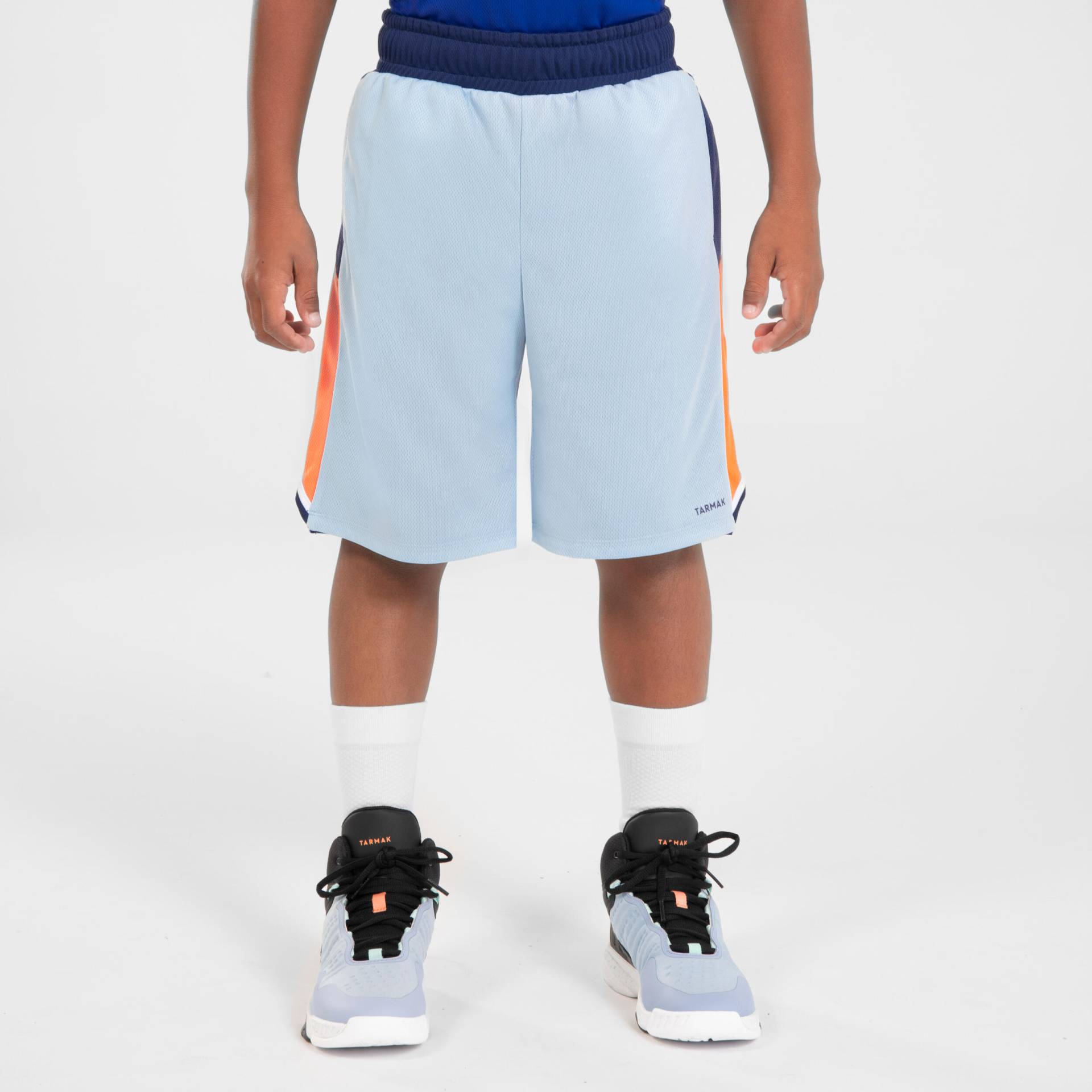 Kinder wendbar Basketball Shorts - SH500R hellblau/marineblau von TARMAK