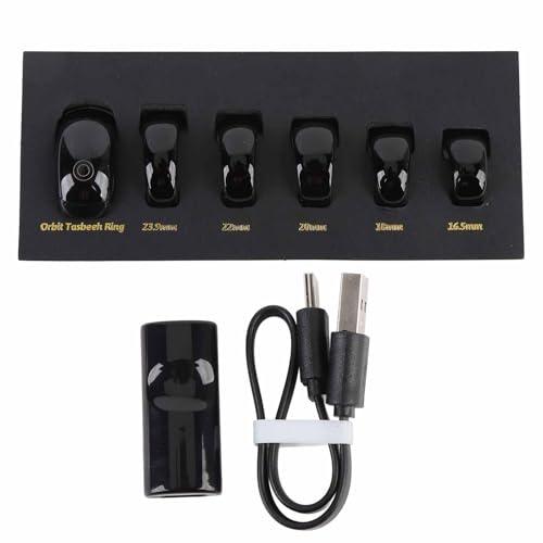 TARSHYRY Handzähler -Clicker, IP68 -Bewertung Digitalanzeige Handheld Touch Counter Finger Counter Digitaler Zähler mit 5 Verschiedenen Ringen Elektronischer Fingerschalter (Black) von TARSHYRY