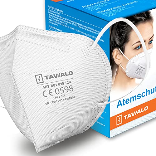 TAVIALO FFP2 Atemschutzmaske Set 20 Stk. im Karton EN149:2001+A1:2009, Verordnung (EU) 2016/425, hygienisch einzelverpackt von TAVIALO
