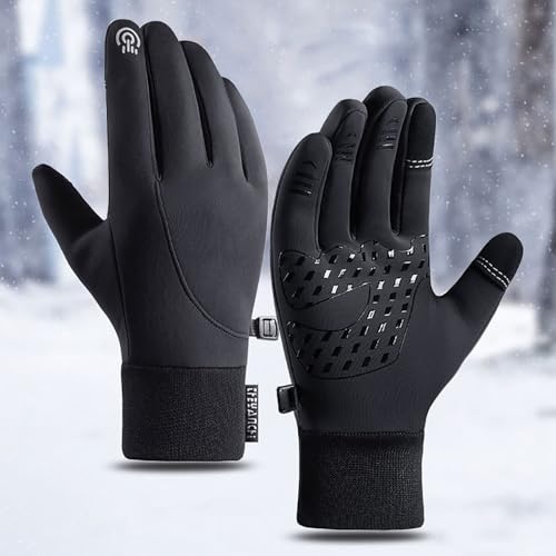 TBLMPNE Hochwertige Thermohandschuhe Handschuhe Herren, Thermo Handschuhe Winterhandschuhe Damen Handschuhe Touchscreen Warm Fahrradhandschuhe Skihandschuhe,Wasserdicht, Winddicht (Schwarz, M) von TBLMPNE