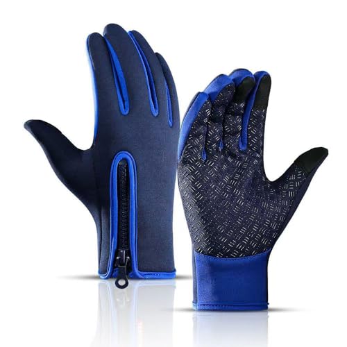 TBLMPNE Thermo Handschuhe, Winterhandschuhe Warme Winterhandschuhe mit wasserabweisender Beschichtung und Touchscreen-Funktion, für Outdoor-Arbeiten, Laufen und Radfahren, Damen und Herren (Blau, XL) von TBLMPNE