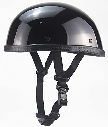 Motorrad-Helm Jethelme Retro Helm mit ECE/DOT Zulassung Roller Helm Moped Halbschale Brain-Cap Scooter-Helm Retro Half Helm für Cruiser Chopper 1,L=59-60CM von TBTBZXCV