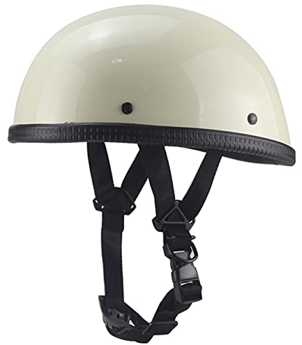 Motorrad-Helm Jethelme Retro Helm mit ECE/DOT Zulassung Roller Helm Moped Halbschale Brain-Cap Scooter-Helm Retro Half Helm für Cruiser Chopper 3,L=59-60CM von TBTBZXCV