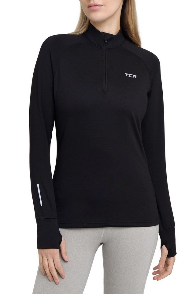 TCA Langarmshirt TCA Damen Winter Laufshirt mit Brustreißverschluss - Schwarz, M (1-tlg) von TCA