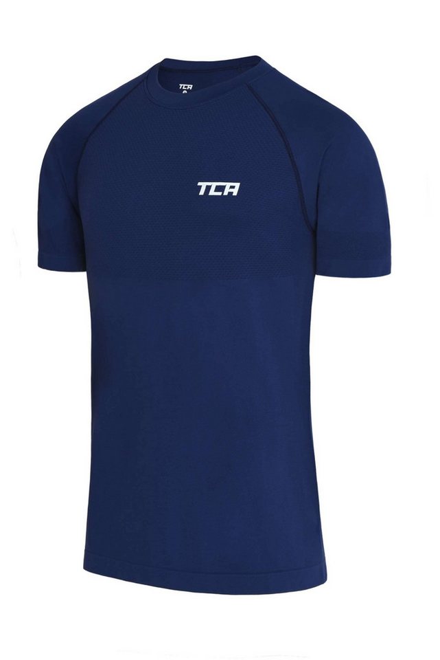 TCA T-Shirt TCA Herren SuperKnit Laufshirt Blau (1-tlg) von TCA