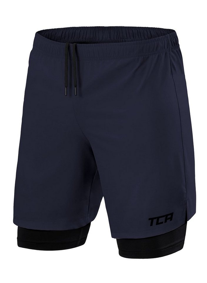 TCA Trainingsshorts TCA Herren 2-in-1 Laufhose - Dunkelblau/Schwarz (1-tlg) von TCA