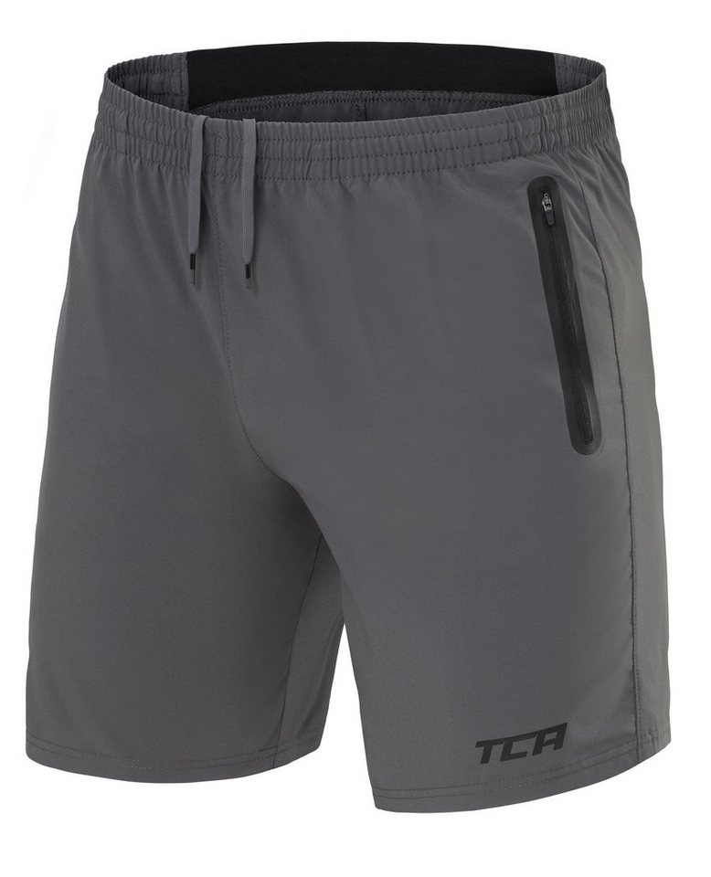 TCA Trainingsshorts TCA Herren Elite Tech Laufhose mit Reißverschlusstaschen - Grau, XL (1-tlg) von TCA