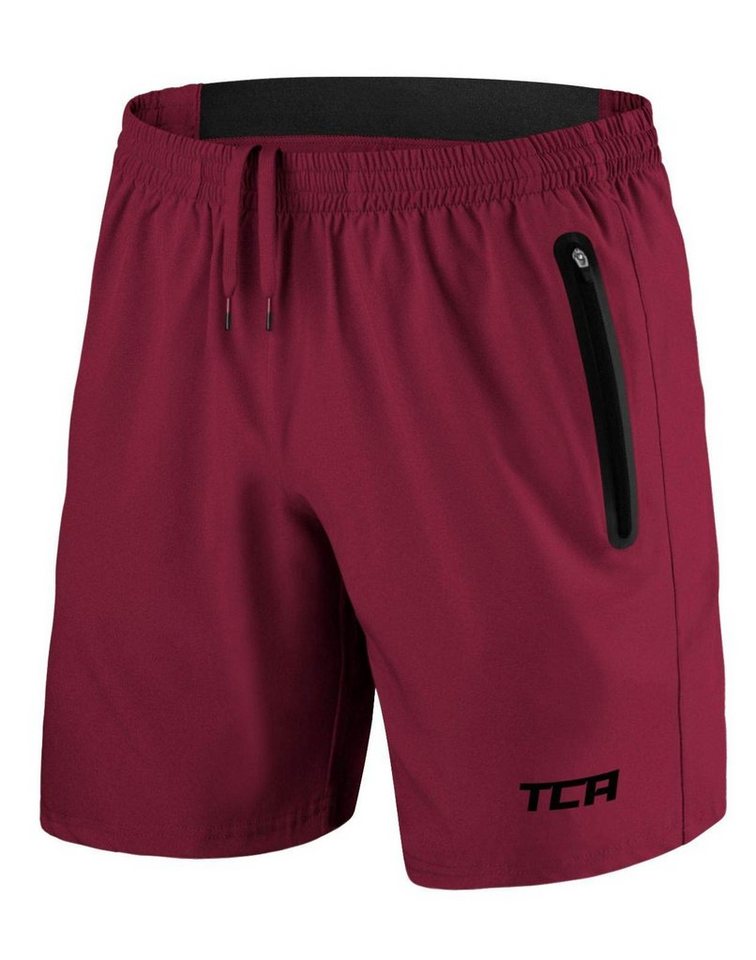 TCA Trainingsshorts TCA Herren Elite Tech Laufhose mit Reißverschlusstaschen - Rot, S (1-tlg) von TCA
