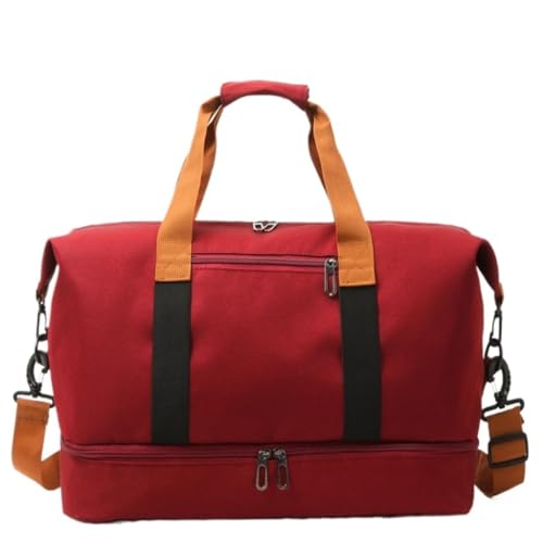 Gymbag Yoga-Fitnesstasche, Trocken Und Nass, Getrennte Reisetasche for Herren Und Damen, Umhängetasche, Gepäcktasche Sports Bag (Color : Red, Size : 45 * 25 * 28cm) von TCMYQS