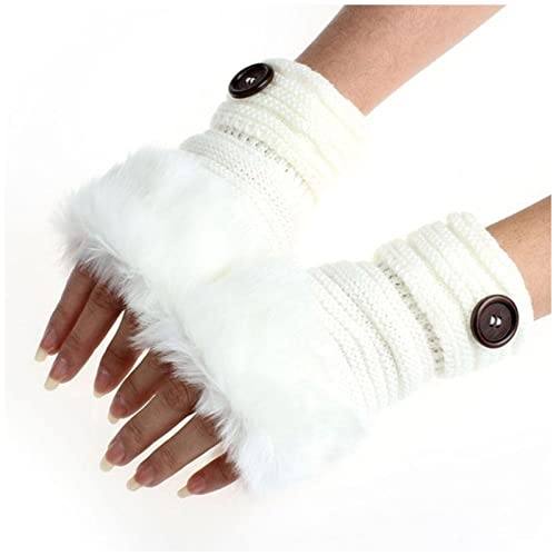 Mädchen Fäustlinge Warme Kaninchen Winter Frauen Handgelenk Fingerlose Faux Handschuhe Handschuhe Arbeitshandschuhe Mit Heizung von TDEOK