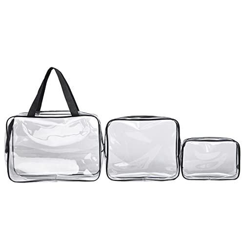 Reisezubehör Für Männer Transparente Kosmetiktasche Kulturtasche Tragbares Dreiteiliges Set Hund Reisezubehör (Black, One Size) von TDEOK