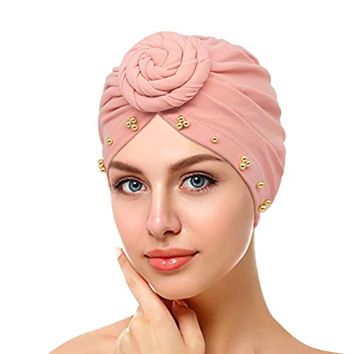 TDEOK, elastische, einfarbige, Bequeme Kappe, große Perlenkappe für Damen Badehose (Pink, One Size) von TDEOK