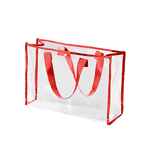 TDEOK Badetasche, Kosmetik-Aufbewahrungstasche, multifunktionale, transparente Kulturtasche, große Kapazität, Strandtasche Busfahrer Taschen (Red, One Size) von TDEOK