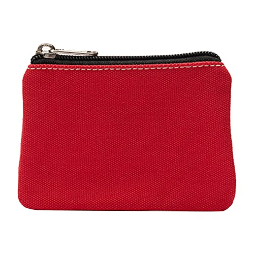 Bunte Baumwoll-Canvas-Wechseltasche, Kartentasche, einfache kleine Stofftasche, Aufbewahrungstasche Brieftasche Für Reisepass (Red, One Size) von TDEOK