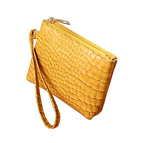 TDEOK Damen-Geldbörse, modische Tasche und sehr tragbare, leichte und große Geldbörse Klein Brieftasche (Yellow, One Size) von TDEOK
