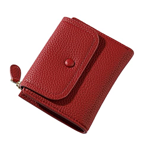 TDEOK Damen-Multifunktions-Kleine Mode-frische und süße Geldbörse Geldbörsen Damen Schwarz (Red, One Size) von TDEOK