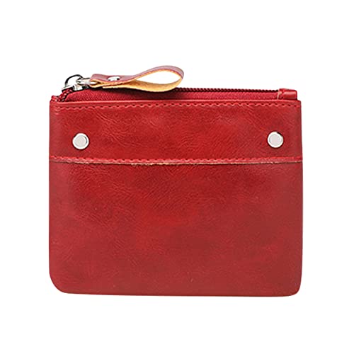 TDEOK Damentasche Modedesign Feine kleine PU- Geldbörse Geldbeutel Leichte Tasche Geldbörsen Herren Vintage (Red, One Size) von TDEOK