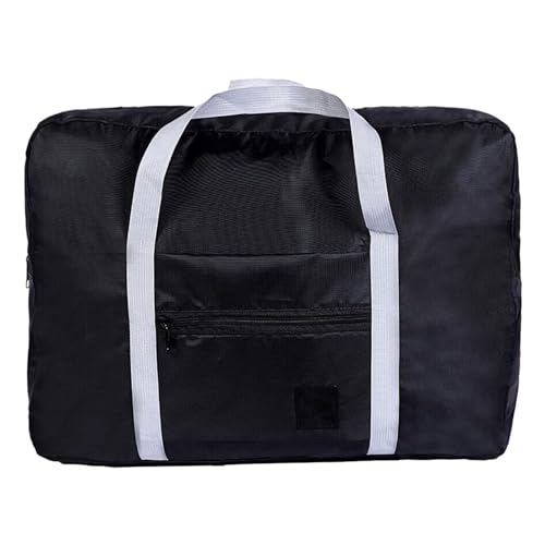 TDEOK Faltbare Tasche mit großem Fassungsvermögen, Reisetasche, wasserdichte Tasche, Verpackung für Koffer Trolley Kinder (Black, A) von TDEOK