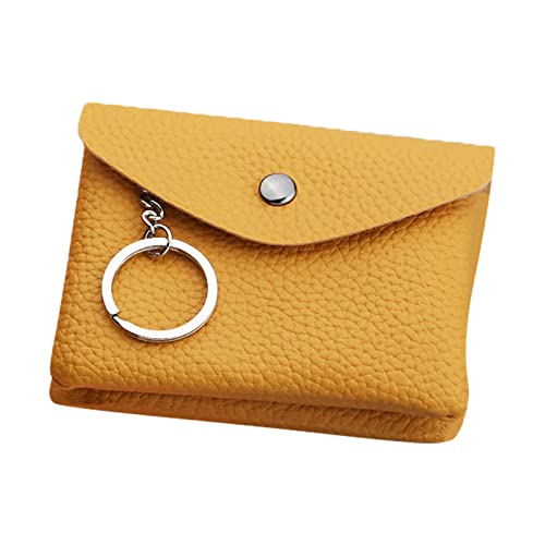 TDEOK Fashion ID Short Wallet Solid Color Damen Reißverschluss Geldbörse Mehrere Kartenfächer Clutch Bag Handytasche Brieftasche Für Reisepass (Yellow, One Size) von TDEOK