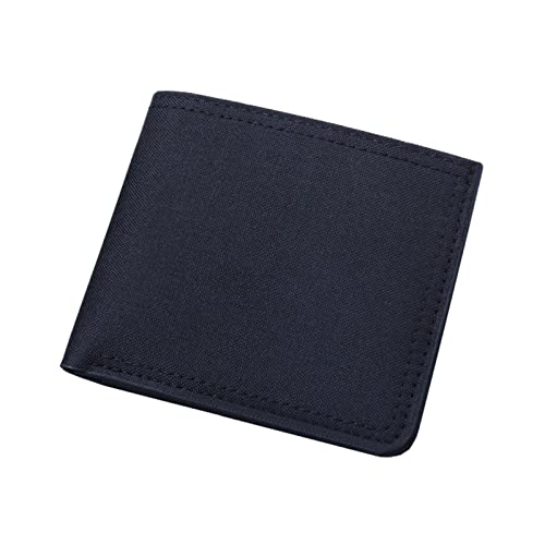 TDEOK Fashion ID Short Wallet Solid Color Neutral Men Canvas Open Purse Wallet Geldbörsen Herren Blau (Black, One Size) von TDEOK