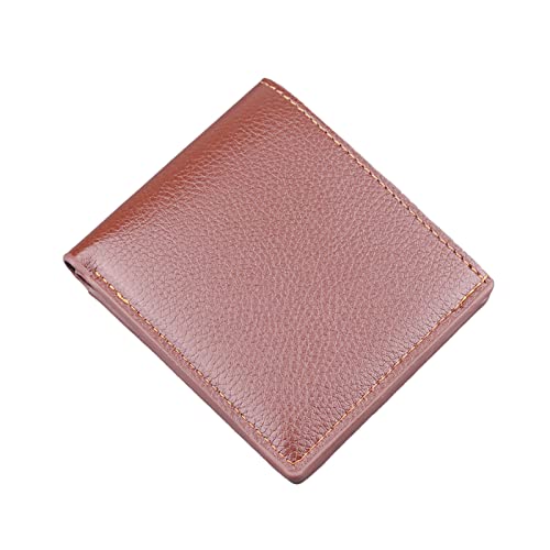 TDEOK Fashion Men ID Short Wallet Solid Color Bag Oepn Purse Multiple Card Slots Clutch Bag Kleine Brieftasche (Brown, One Size) von TDEOK