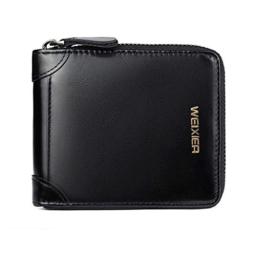 TDEOK Herren Geldbörsen Münztasche Clutch HASP Retro Kurze Brieftasche Packung Multi-Kartenhalter Herren Brieftasche (Black, One Size) von TDEOK
