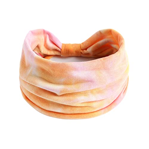 TDEOK Laufweste Herren Sommer Erweiterung Yoga Haarband Sport elastisches Schweiß absorbierendes Stirnband Muslimische Kopftuch (Orange, One Size) von TDEOK
