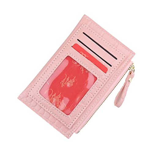 TDEOK Mode Frauen ID Kurze Brieftasche Einfarbige Tasche Reißverschluss Geldbörse Mehrere Kartenfächer Clutch Bag Geldbörsen Damen (Pink, One Size) von TDEOK