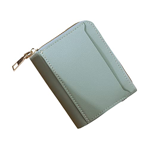 TDEOK Mode Frauen ID Kurze Brieftasche Einfarbige Tasche Reißverschluss Geldbörse Mehrere Kartenfächer Clutch Bag Männer Brieftasche (Blue, One Size) von TDEOK