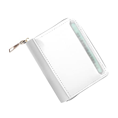 TDEOK Mode Frauen ID Kurze Brieftasche Einfarbige Tasche Reißverschluss Geldbörse Mehrere Kartenfächer Clutch Bag Männer Brieftasche (White, One Size) von TDEOK