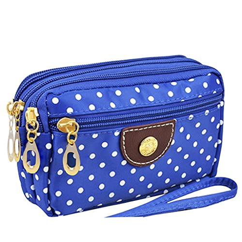 TDEOK Mode Frauen Leinwandtasche Clutch Tasche Messenger-Welle Reißverschluss Brieftasche Damen Groß Billig (Blue, One Size) von TDEOK