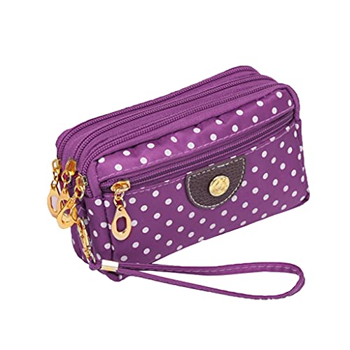 TDEOK Mode Frauen Leinwandtasche Clutch Tasche Messenger-Welle Reißverschluss Brieftasche Damen Groß Billig (Hot Pink, One Size) von TDEOK