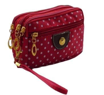 TDEOK Mode Frauen Leinwandtasche Clutch Tasche Messenger-Welle Reißverschluss Brieftasche Damen Groß Billig (Wine, One Size) von TDEOK