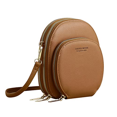 TDEOK Mode Tasche Unisex Große Kapazität Tasche Mode Tragbare Umhängetasche Umhängetasche Klein Brieftasche (Brown, One Size) von TDEOK