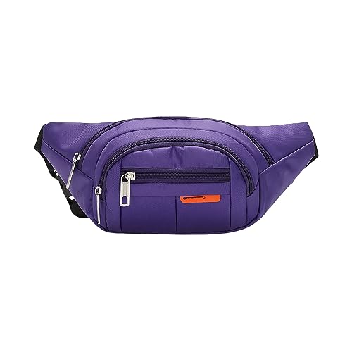 TDEOK Running Fanny Pack Herren- und Damen-Handy-Out-of-Home-Casual-Kuriertasche, Bedruckte eng anliegende Geldbörse Hüfttaschen Outdoor (Purple, One Size) von TDEOK