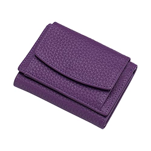 TDEOK -Schild-Kartenhalter-Tasche -Geldbörse Kleine Geldbörse Damen-Geldbörse Geldbörse -Geldbörse kurz Aluminium Brieftasche Mit Münzfach (Purple, One Size) von TDEOK