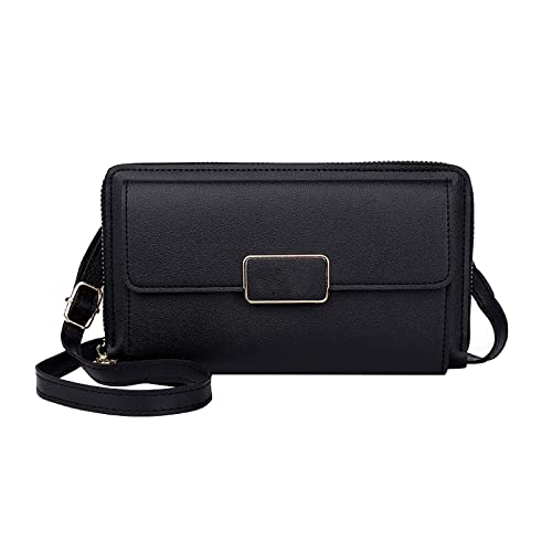 TDEOK Schulter kleine quadratische Tasche Messenger Bag Handytasche Geldbörsen Herren Schwarz (Black, One Size) von TDEOK